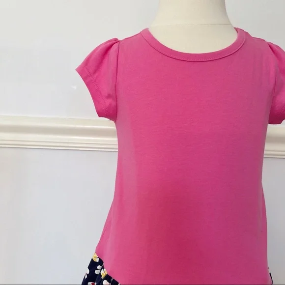 Gymboree Pink Blue Ruffle Short Sleeve Dress 3T - Picture 5 of 12